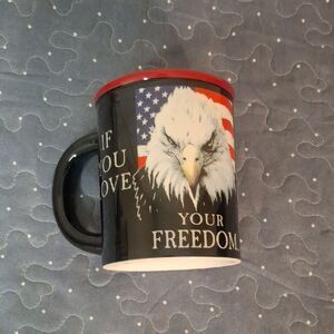 Patriotic Eagle Thank a Veteran Mug - Black and Red - new